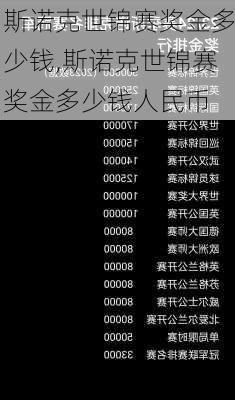 斯诺克世锦赛奖金多少钱,斯诺克世锦赛奖金多少钱人民币