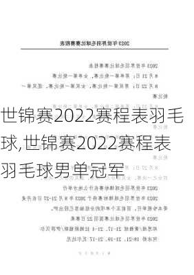 世锦赛2022赛程表羽毛球,世锦赛2022赛程表羽毛球男单冠军
