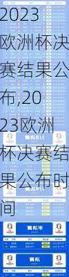 2023欧洲杯决赛结果公布,2023欧洲杯决赛结果公布时间