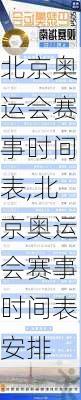 北京奥运会赛事时间表,北京奥运会赛事时间表安排