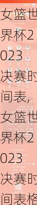 女篮世界杯2023决赛时间表,女篮世界杯2023决赛时间表格