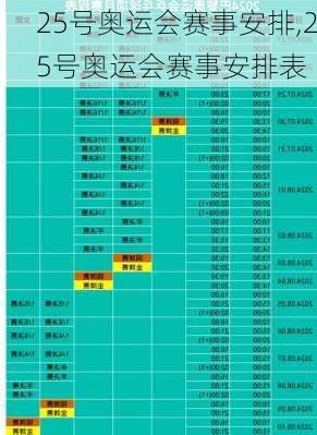 25号奥运会赛事安排,25号奥运会赛事安排表