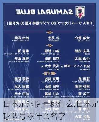 日本足球队号称什么,日本足球队号称什么名字