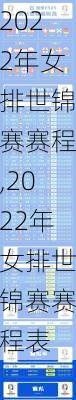 2022年女排世锦赛赛程,2022年女排世锦赛赛程表