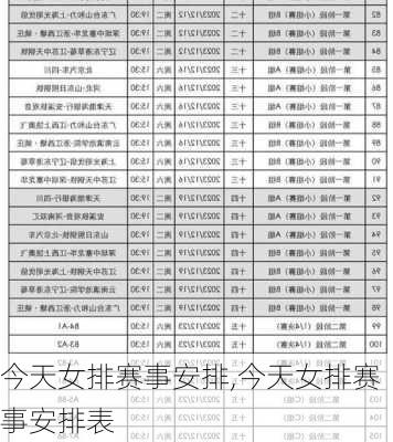 今天女排赛事安排,今天女排赛事安排表