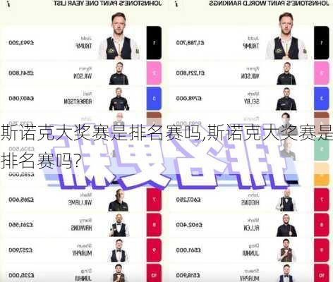 斯诺克大奖赛是排名赛吗,斯诺克大奖赛是排名赛吗?