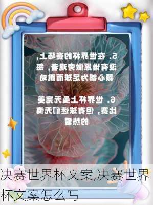 决赛世界杯文案,决赛世界杯文案怎么写