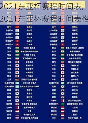 2021东亚杯赛程时间表,2021东亚杯赛程时间表格