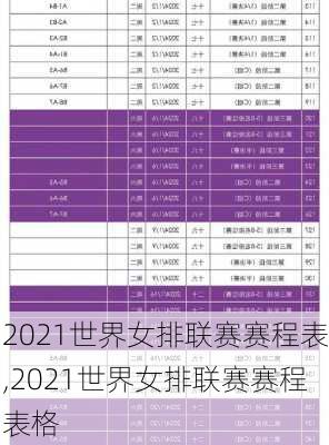 2021世界女排联赛赛程表,2021世界女排联赛赛程表格