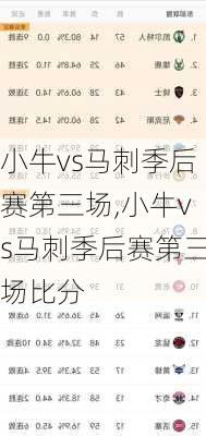 小牛vs马刺季后赛第三场,小牛vs马刺季后赛第三场比分
