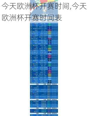 今天欧洲杯开赛时间,今天欧洲杯开赛时间表