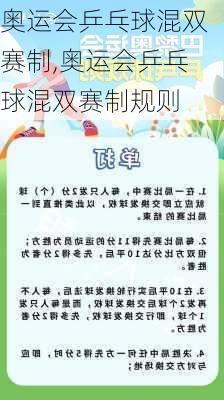 奥运会乒乓球混双赛制,奥运会乒乓球混双赛制规则
