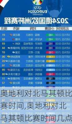 奥地利对北马其顿比赛时间,奥地利对北马其顿比赛时间几点