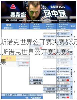 斯诺克世界公开赛决赛战况,斯诺克世界公开赛决赛结果