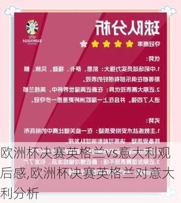 欧洲杯决赛英格兰vs意大利观后感,欧洲杯决赛英格兰对意大利分析