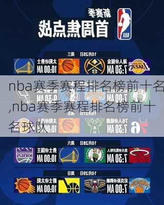 nba赛季赛程排名榜前十名,nba赛季赛程排名榜前十名球队