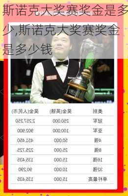 斯诺克大奖赛奖金是多少,斯诺克大奖赛奖金是多少钱