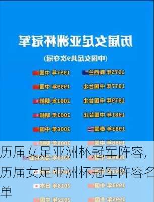 历届女足亚洲杯冠军阵容,历届女足亚洲杯冠军阵容名单