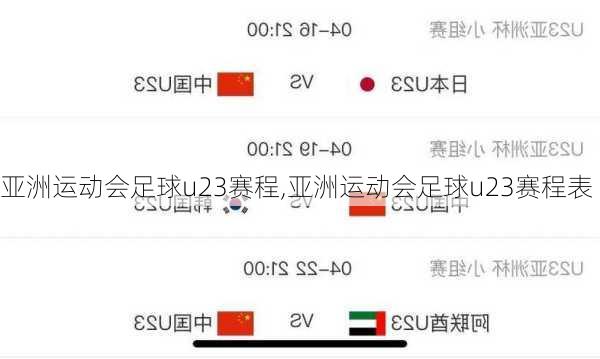 亚洲运动会足球u23赛程,亚洲运动会足球u23赛程表