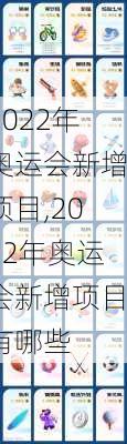 2022年奥运会新增项目,2022年奥运会新增项目有哪些