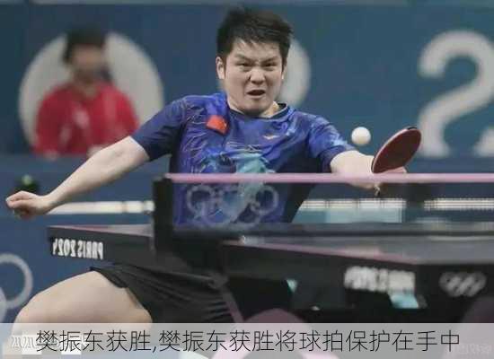 樊振东获胜,樊振东获胜将球拍保护在手中