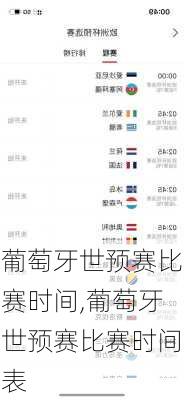 葡萄牙世预赛比赛时间,葡萄牙世预赛比赛时间表