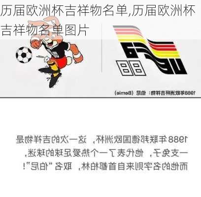 历届欧洲杯吉祥物名单,历届欧洲杯吉祥物名单图片