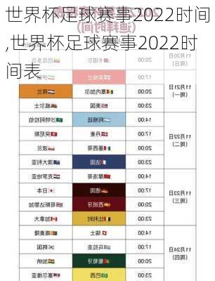 世界杯足球赛事2022时间,世界杯足球赛事2022时间表