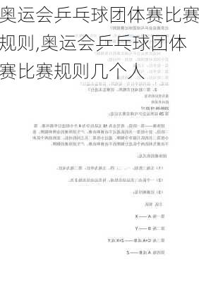 奥运会乒乓球团体赛比赛规则,奥运会乒乓球团体赛比赛规则几个人