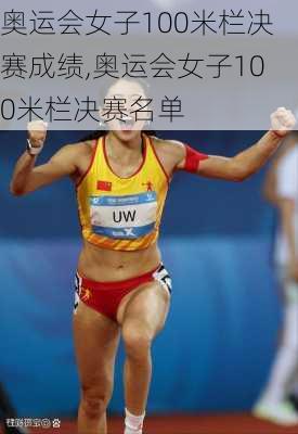 奥运会女子100米栏决赛成绩,奥运会女子100米栏决赛名单