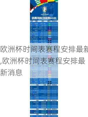 欧洲杯时间表赛程安排最新,欧洲杯时间表赛程安排最新消息