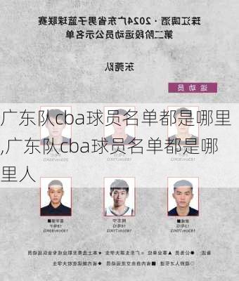 广东队cba球员名单都是哪里,广东队cba球员名单都是哪里人