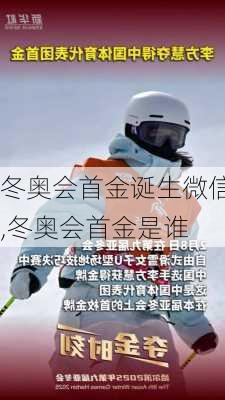 冬奥会首金诞生微信,冬奥会首金是谁