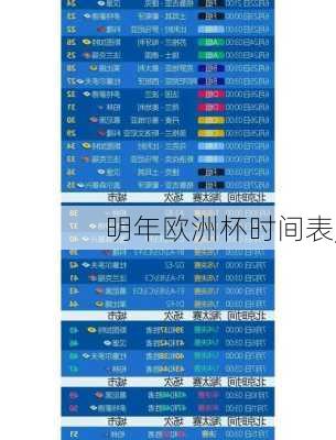 明年欧洲杯时间表,