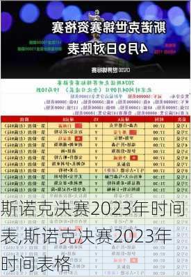 斯诺克决赛2023年时间表,斯诺克决赛2023年时间表格