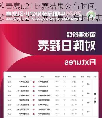欧青赛u21比赛结果公布时间,欧青赛u21比赛结果公布时间表