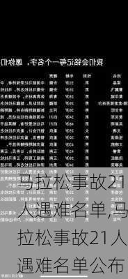 马拉松事故21人遇难名单,马拉松事故21人遇难名单公布