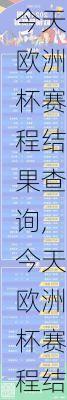 今天欧洲杯赛程结果查询,今天欧洲杯赛程结果查询今晚比分