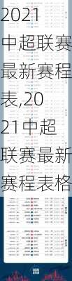 2021中超联赛最新赛程表,2021中超联赛最新赛程表格