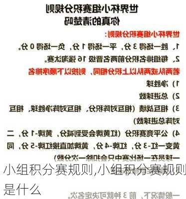 小组积分赛规则,小组积分赛规则是什么