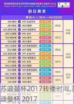 苏迪曼杯2017转播时间,苏迪曼杯 2017