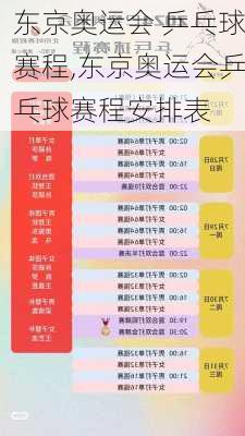 东京奥运会 乒乓球赛程,东京奥运会乒乓球赛程安排表