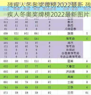 残疾人冬奥奖牌榜2022最新,残疾人冬奥奖牌榜2022最新图片