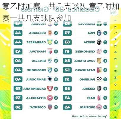 意乙附加赛一共几支球队,意乙附加赛一共几支球队参加