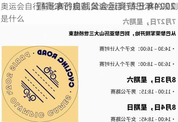 奥运会自行车比赛的规则,奥运会自行车比赛的规则是什么