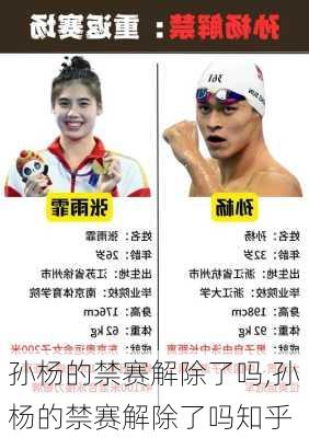 孙杨的禁赛解除了吗,孙杨的禁赛解除了吗知乎