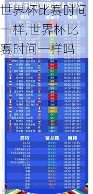 世界杯比赛时间一样,世界杯比赛时间一样吗
