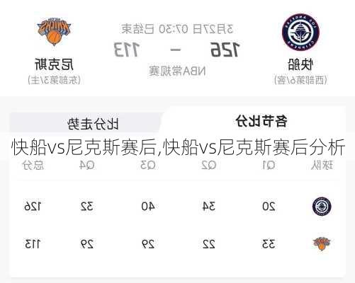 快船vs尼克斯赛后,快船vs尼克斯赛后分析