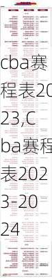 cba赛程表2023,Cba赛程表2023-2024
