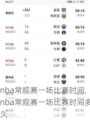 nba常规赛一场比赛时间,nba常规赛一场比赛时间多久